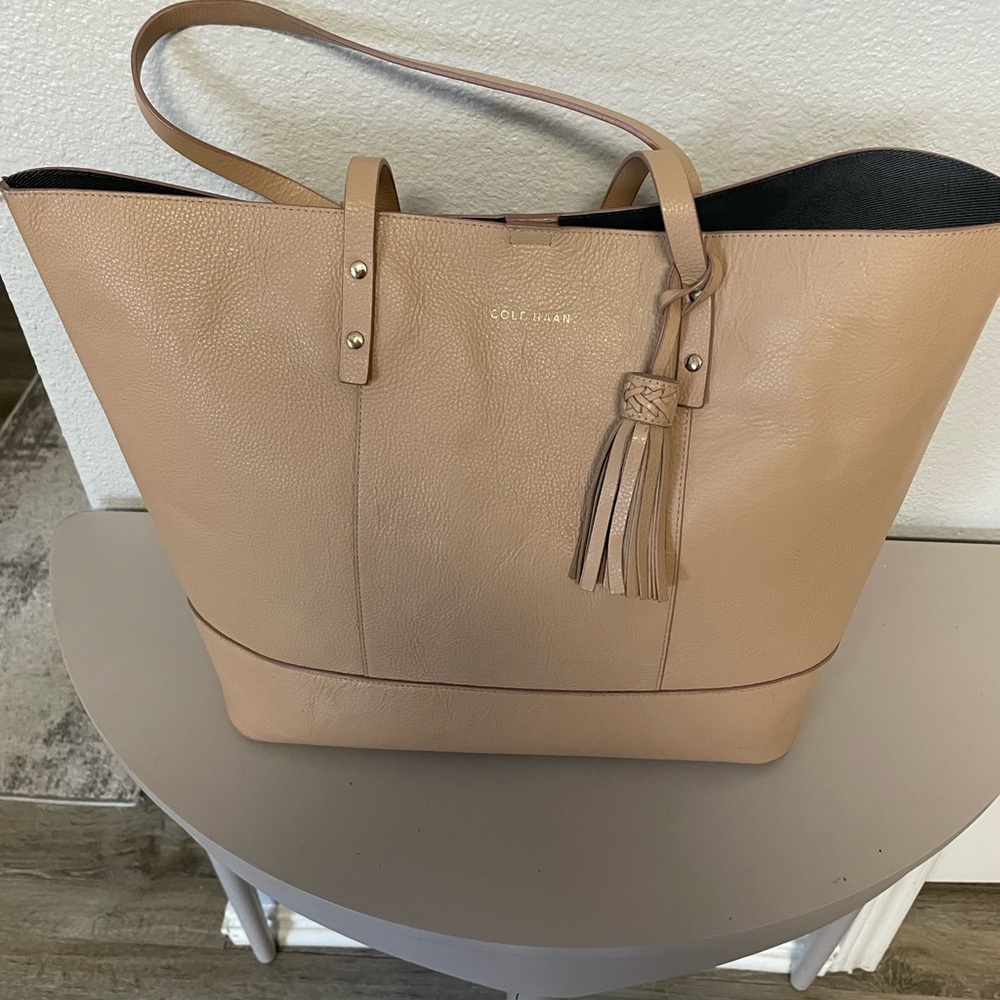 Cole Haan Tan Tote with Tassel Detail